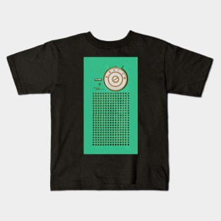 Retro geek Gumby green Transistor Radio Kids T-Shirt